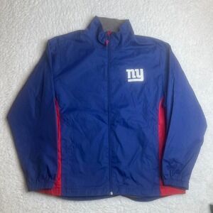 Y2K New York‎ giants men's red blue full zip windbreaker jacket embroidered xl